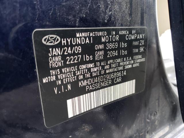 2009 Hyundai Elantra Gls VIN: KMHDU46D29U689614 Lot: 43104664