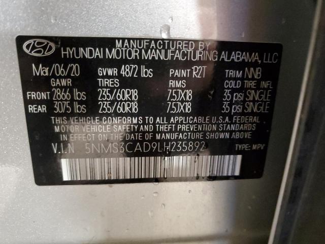 2020 HYUNDAI SANTA FE S 5NMS3CAD9LH235892