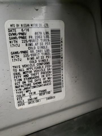 2016 NISSAN ROGUE S JN8AT2MV2GW144433