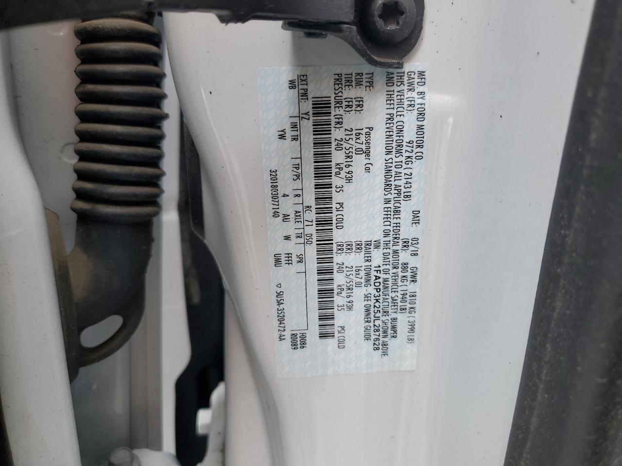 1FADP3K25JL287628 2018 Ford Focus Se 1FADP3K25JL287628 2018 Ford Focus Se