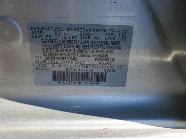 2015 NISSAN VERSA S - 3N1CN7AP3FL906466