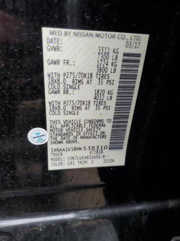2017 NISSAN TITAN SV 1N6AA1E58HN538310