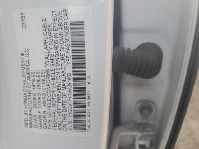 2021 HONDA ACCORD SPO 1HGCV1F41MA091862