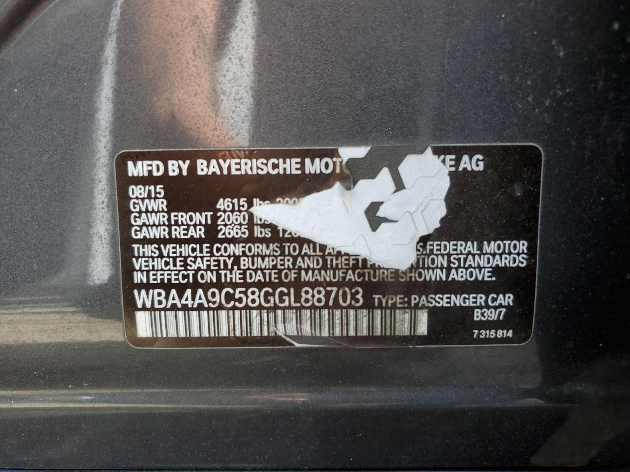 WBA4A9C58GGL88703 2016 BMW 428 I Gran Coupe Sulev