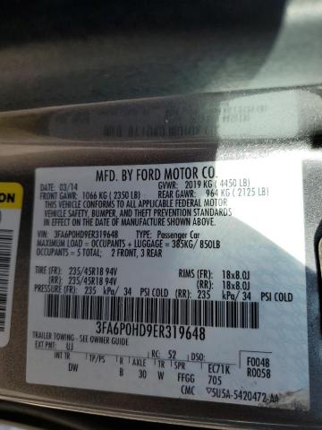 VIN 3FA6P0HD9ER319648 2014 Ford Fusion, SE no.12