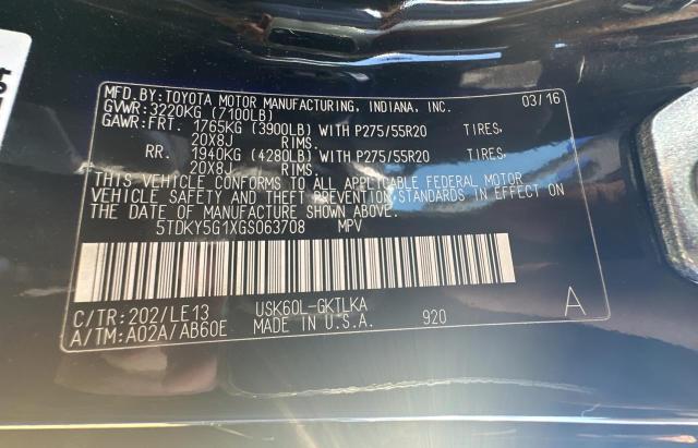 2016 TOYOTA SEQUOIA LI - 5TDKY5G1XGS063708