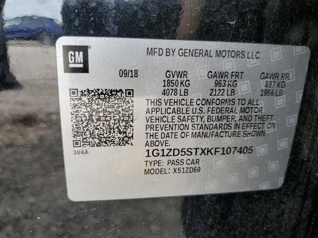2019 CHEVROLET MALIBU LT - 1G1ZD5STXKF107405