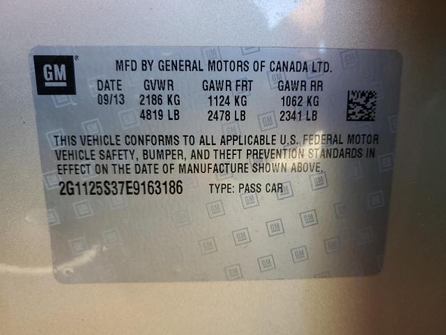 2014 Chevrolet Impala Lt VIN: 2G1125S37E9163186 Lot: 41798884