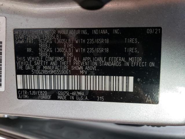 VIN 5TDGZRBH9MS559061 2021 Toyota Highlander, Xle no.14