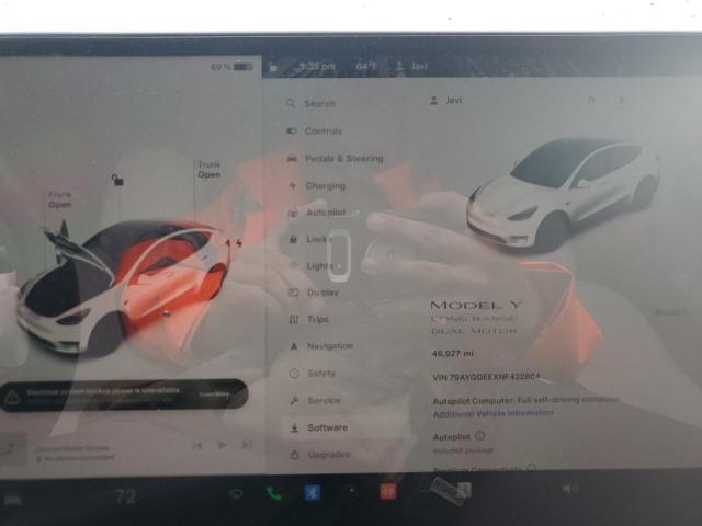 7SAYGDEEXNF422864 | 2022 Tesla model y