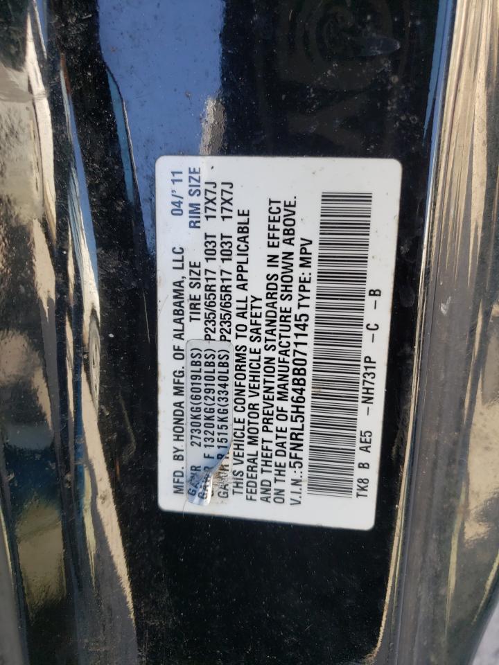 5FNRL5H64BB071145 2011 Honda Odyssey Exl