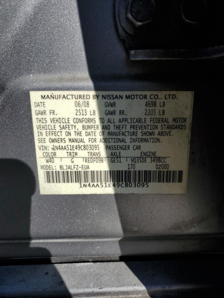 1N4AA51E49C803095 2009 Nissan Maxima S