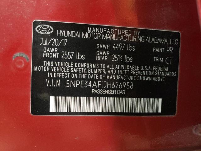 2018 HYUNDAI SONATA SPO 5NPE34AF1JH626958