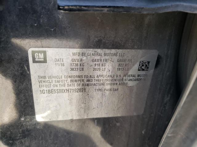 2017 CHEVROLET CRUZE 4D - 1G1BE5SMXH7192871