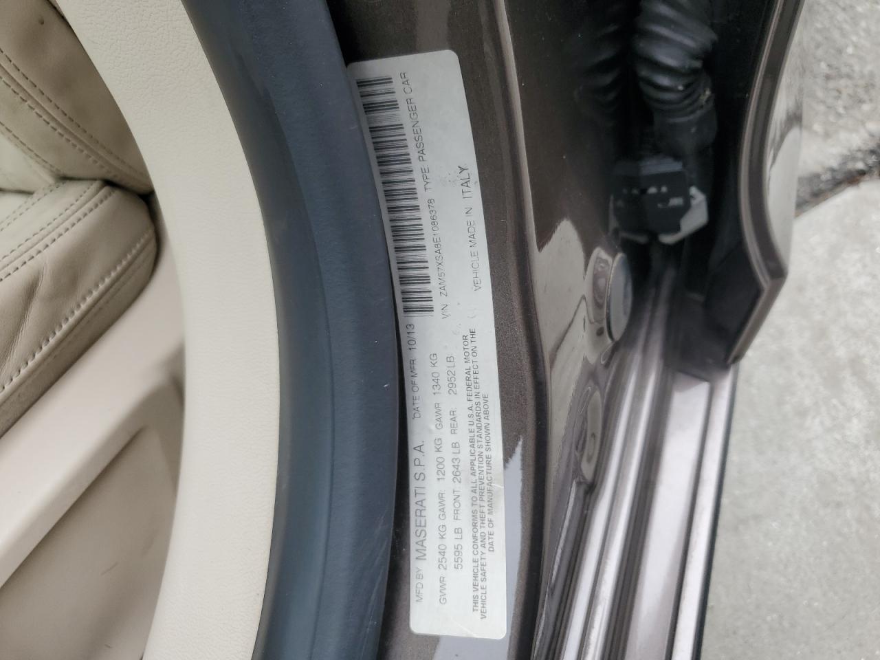 zam57xsa8e1086378 ZAM57XSA8E1086378 2014 Maserati Ghibli