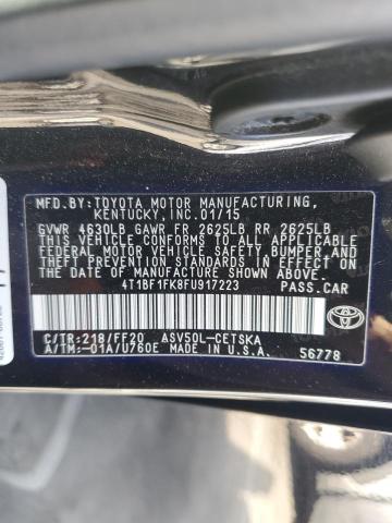 2015 TOYOTA CAMRY LE 4T1BF1FK8FU917223