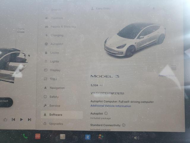2022 TESLA MODEL 3 5YJ3E1EA6NF376751
