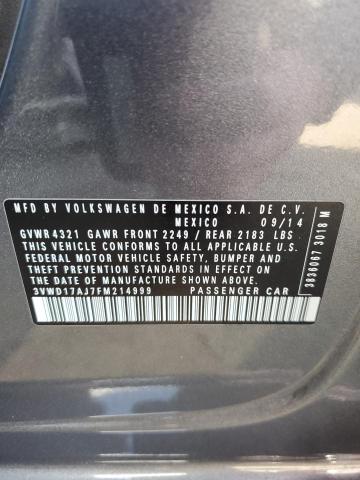 2015 VOLKSWAGEN JETTA SE 3VWD17AJ7FM214999