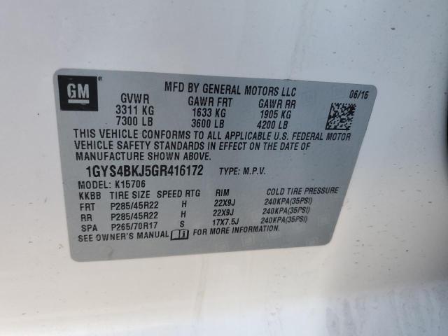 2016 CADILLAC ESCALADE L - 1GYS4BKJ5GR416172