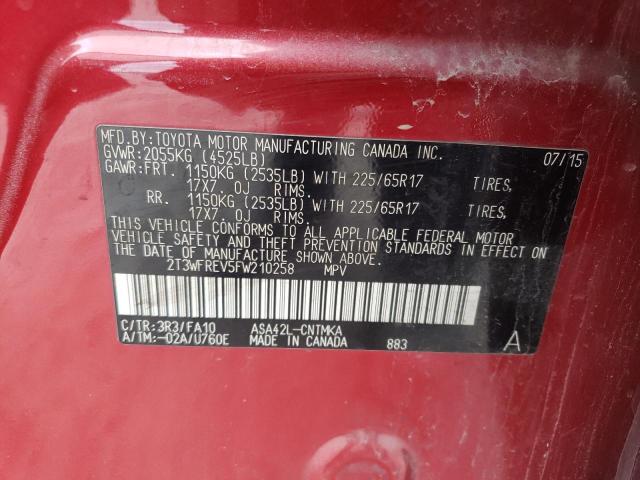 2015 TOYOTA RAV4 XLE 2T3WFREV5FW210258