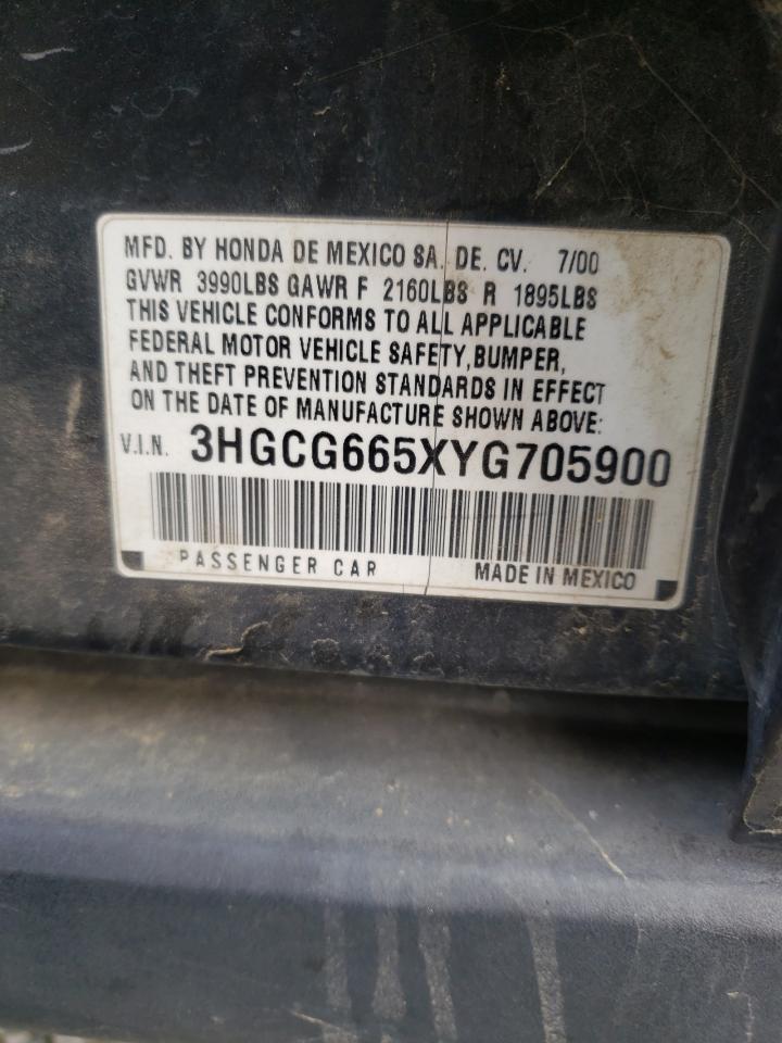 3HGCG665XYG705900 2000 Honda Accord Lx