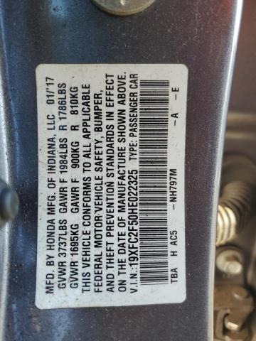 2017 HONDA CIVIC LX 19XFC2F50HE022325