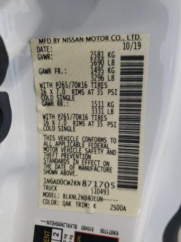 2019 NISSAN FRONTIER S 1N6AD0CW2KN871705