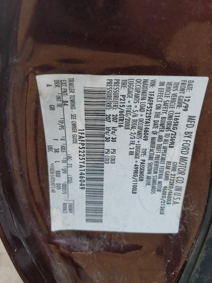 1FAFP5225YA146049 2000 Ford Taurus Lx