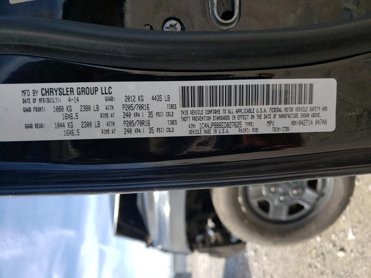 1C4NJPBB6ED827625 2014 Jeep Patriot Sport 1C4NJPBB6ED827625 2014 Jeep Patriot Sport