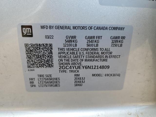 2022 CHEVROLET SILVERADO - 2GC4YUEY6N1214809