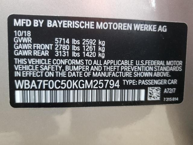 2019 BMW 750 I - WBA7F0C50KGM25794
