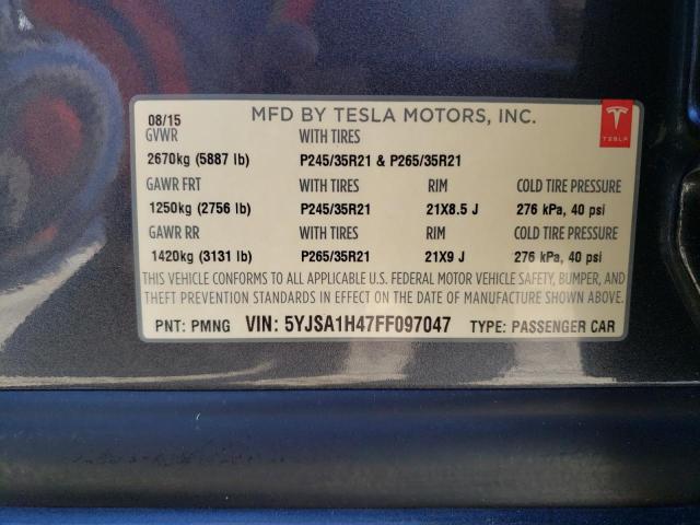 2015 TESLA MODEL S P8 5YJSA1H47FF097047