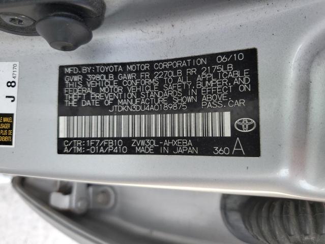 2010 Toyota Prius VIN: JTDKN3DU4A0189875 Lot: 41730644