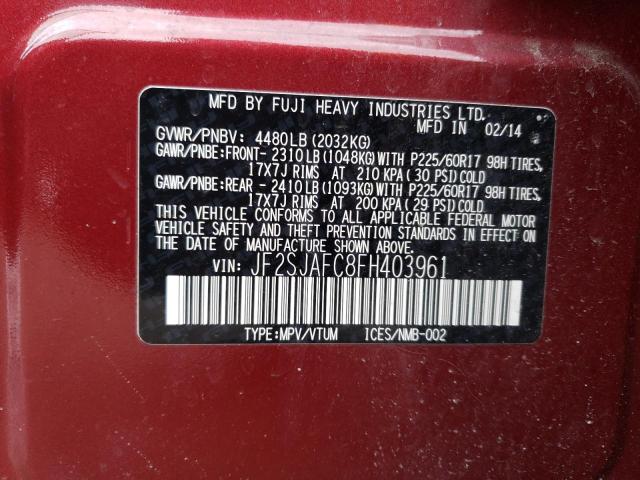 2015 SUBARU FORESTER 2 - JF2SJAFC8FH403961