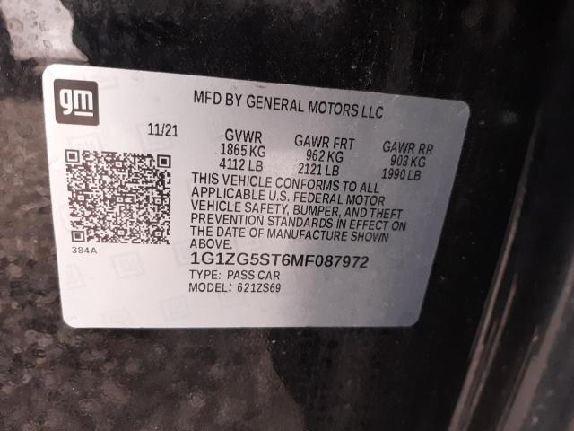 2021 CHEVROLET MALIBU RS - 1G1ZG5ST6MF087972