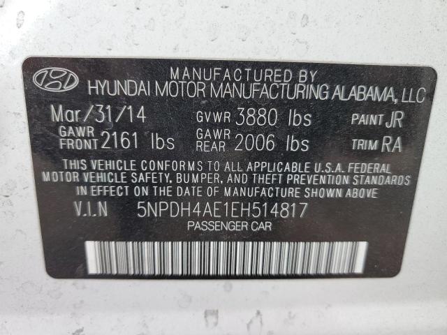 2014 Hyundai Elantra Se VIN: 5NPDH4AE1EH514817 Lot: 43591994