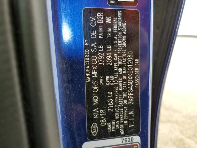 2019 KIA FORTE GT L 3KPF34ADXKE012080