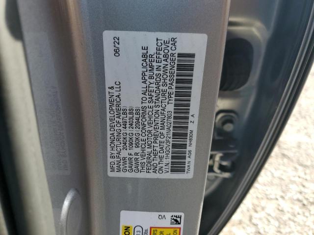2022 HONDA ACCORD HYB 1HGCV3F21NA027803