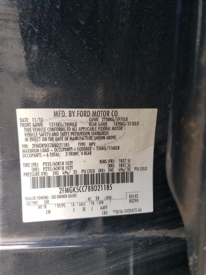 2FMGK5CC7BBD21185 2011 Ford Flex Sel