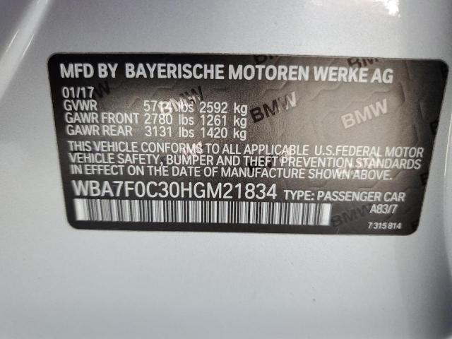 2017 BMW 750 I - WBA7F0C30HGM21834