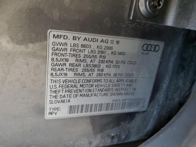 VIN WA1LABF72HD039245 2017 Audi Q7, Premium Plus no.12