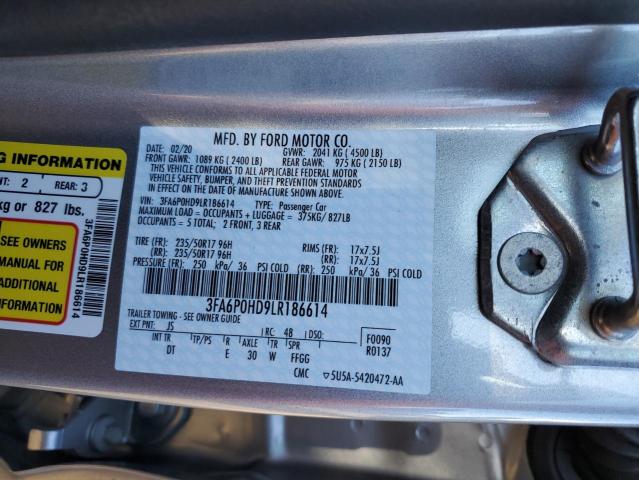 3FA6P0HD9LR186614 2020 FORD FUSION - Image 12