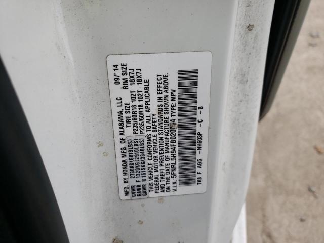2015 HONDA ODYSSEY TO 5FNRL5H94FB020664