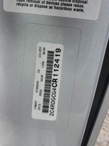 2012 Dodge Grand Caravan Sxt VIN: 2C4RDGCG4CR112419 Lot: 43048824
