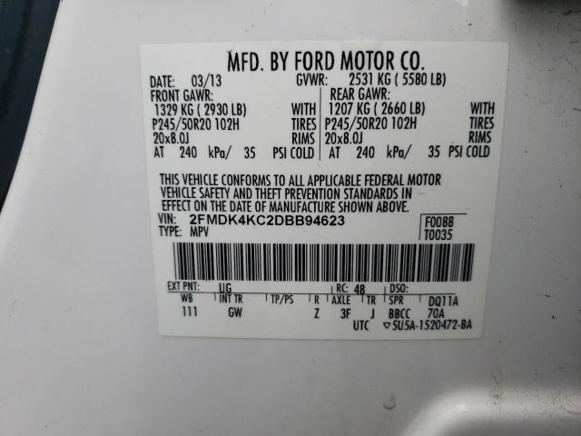 2013 Ford Edge Limited VIN: 2FMDK4KC2DBB94623 Lot: 52203964