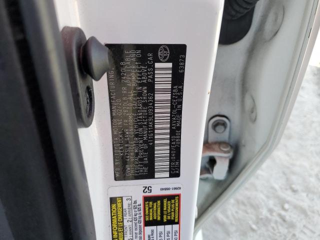 2020 TOYOTA CAMRY SE 4T1G11AK9LU934362