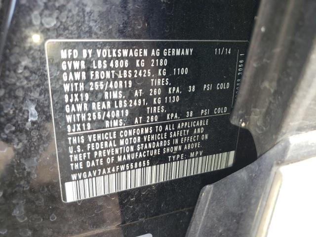 2015 VOLKSWAGEN TIGUAN S WVGAV7AX4FW558655