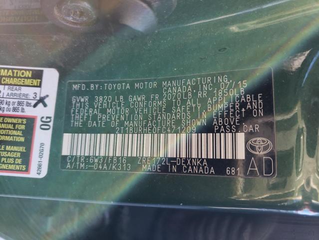 2015 TOYOTA COROLLA L 2T1BURHE0FC471209