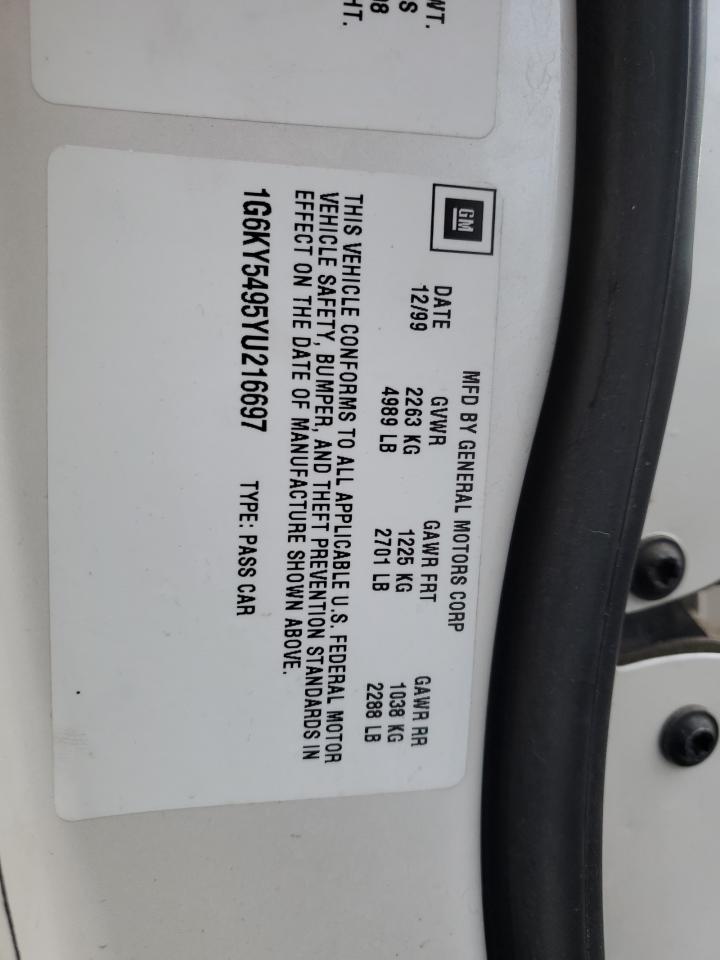 1G6KY5495YU216697 2000 Cadillac Seville Sts