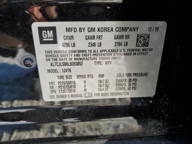 2020 CHEVROLET TRAX 1LT KL7CJLSB8LB093852